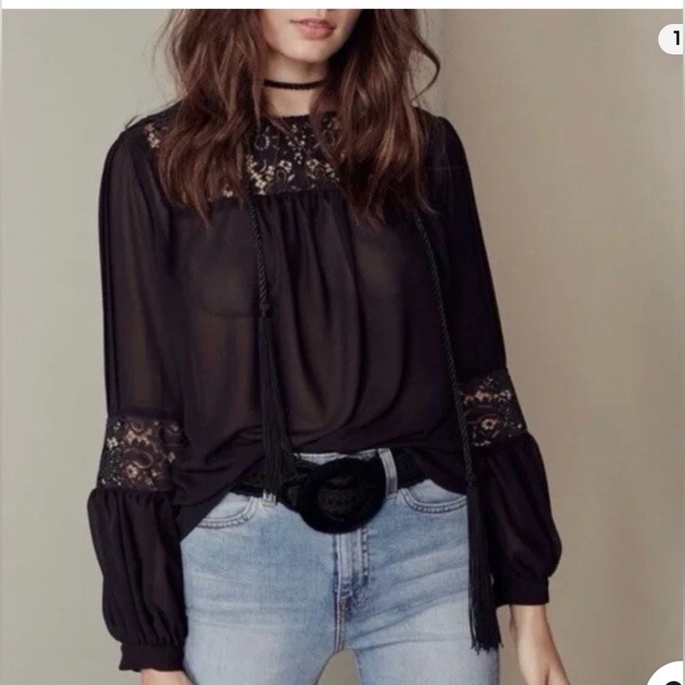 For Love And Lemons Sacramento Sheer Blouse